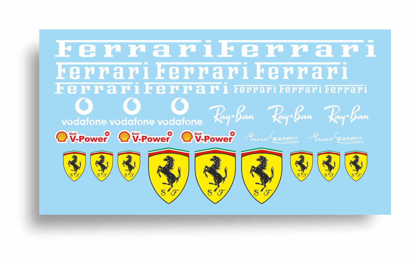 Ferrari adesivi stickers set auto moto bici camion