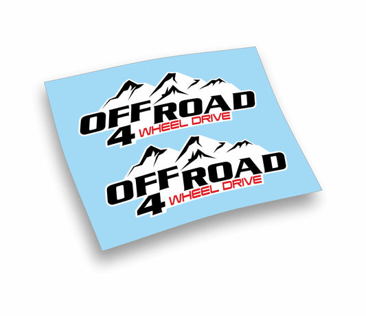 Adesivo sticker off road 4 wheel drive con fondo