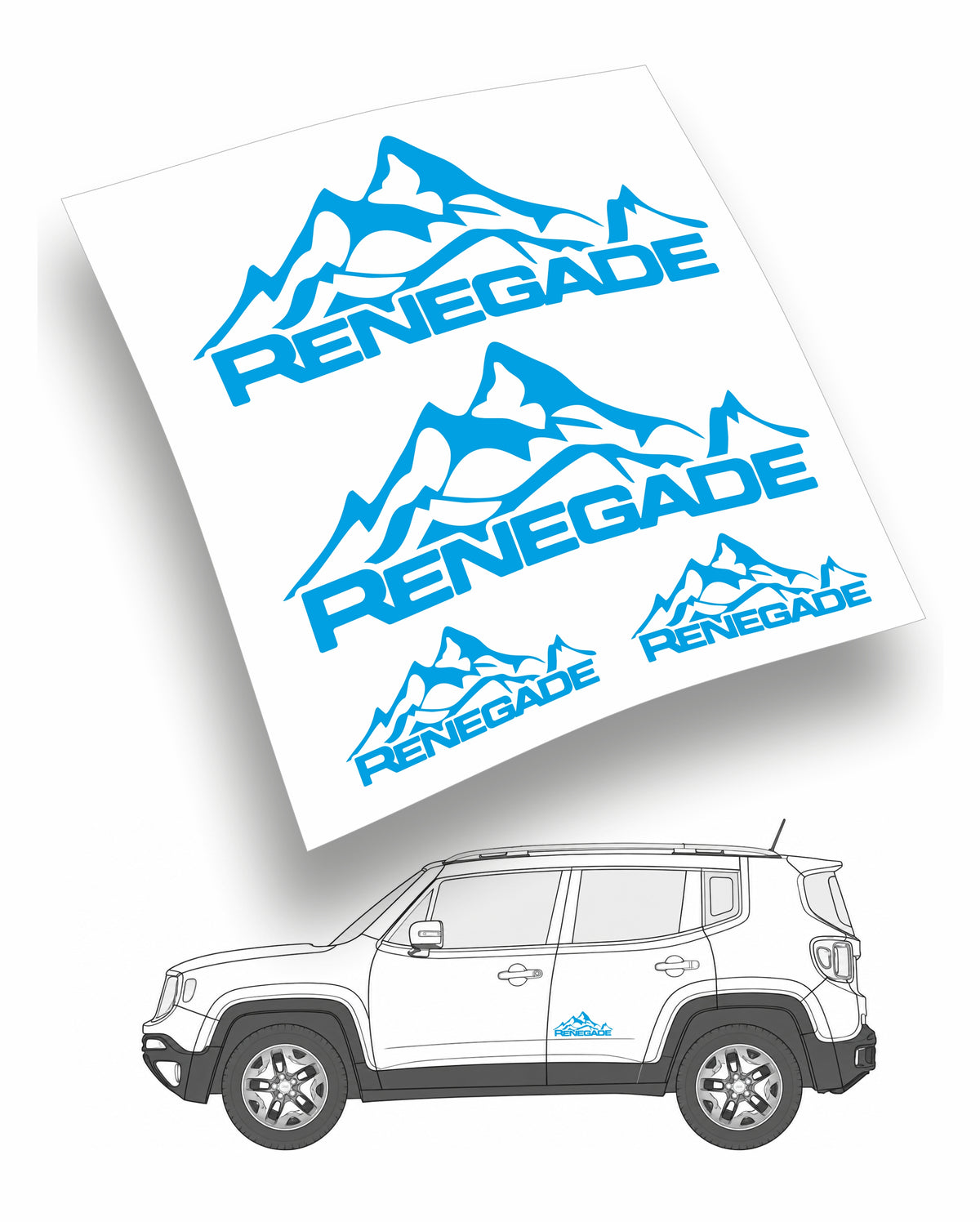 Jeep Renegade Kit adesivi Auto 4 pz. (montagna)