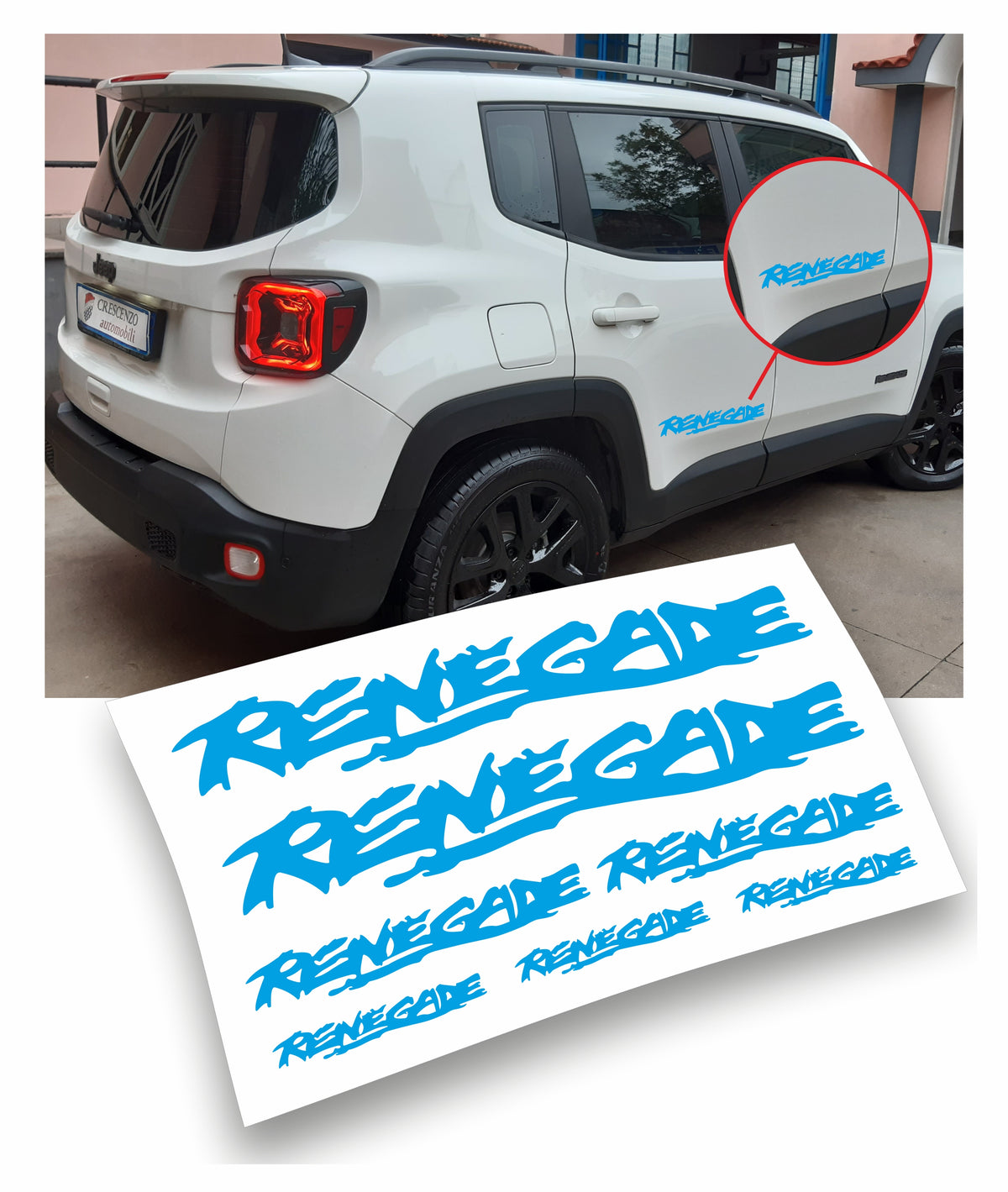 Jeep Renegade kit adesivi stickers auto colore personalizzato