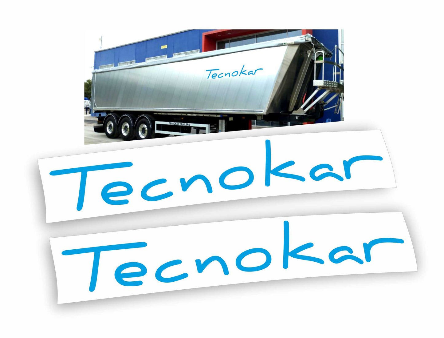 Tecnokar Trailers adesivi ribaltabile cassone semirimorchio 200cm x 28cm