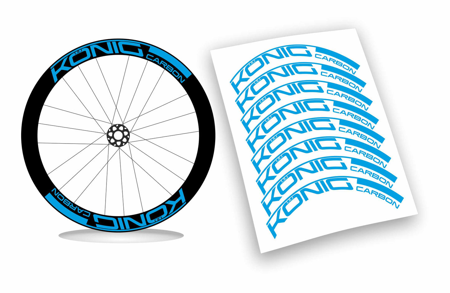 KONIG Carbon adesivi personalizzati per cerchi bici da corsa