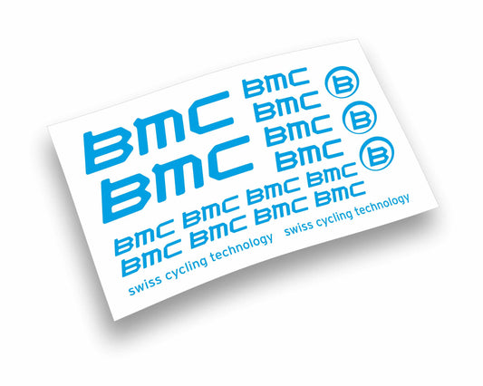 Kit adesivi bici telaio BMC SWISS CYCLING TECHNOLOGY  bdc mtb colori a scelta 19PEZZI