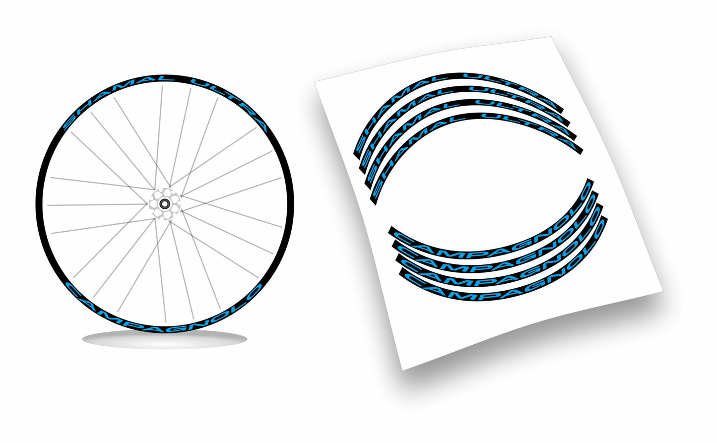 Kit adesivi cerchi bicicletta da corsa campagnolo shamal ultra