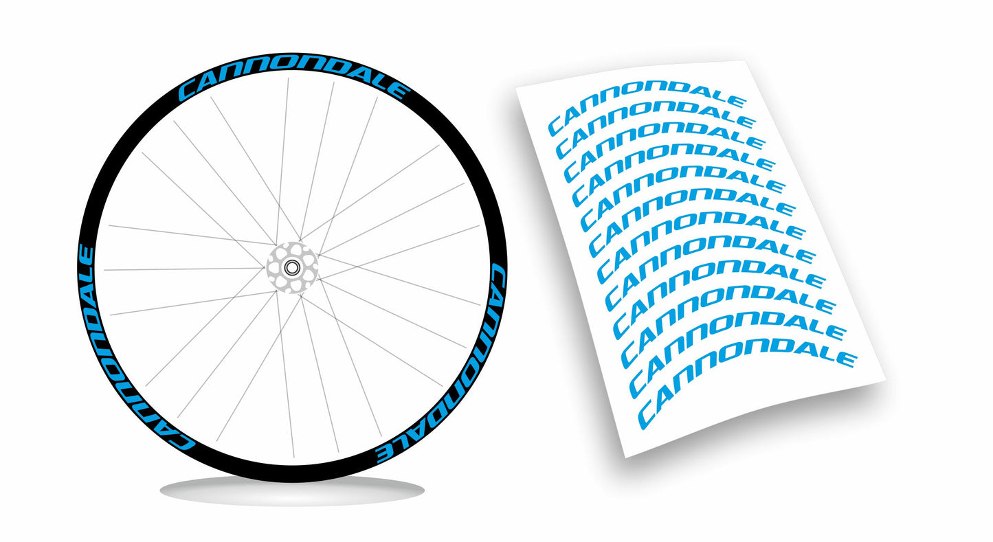 kit adesivi cerchi Cannondale colori a scelta anche fluo 12 pezzi