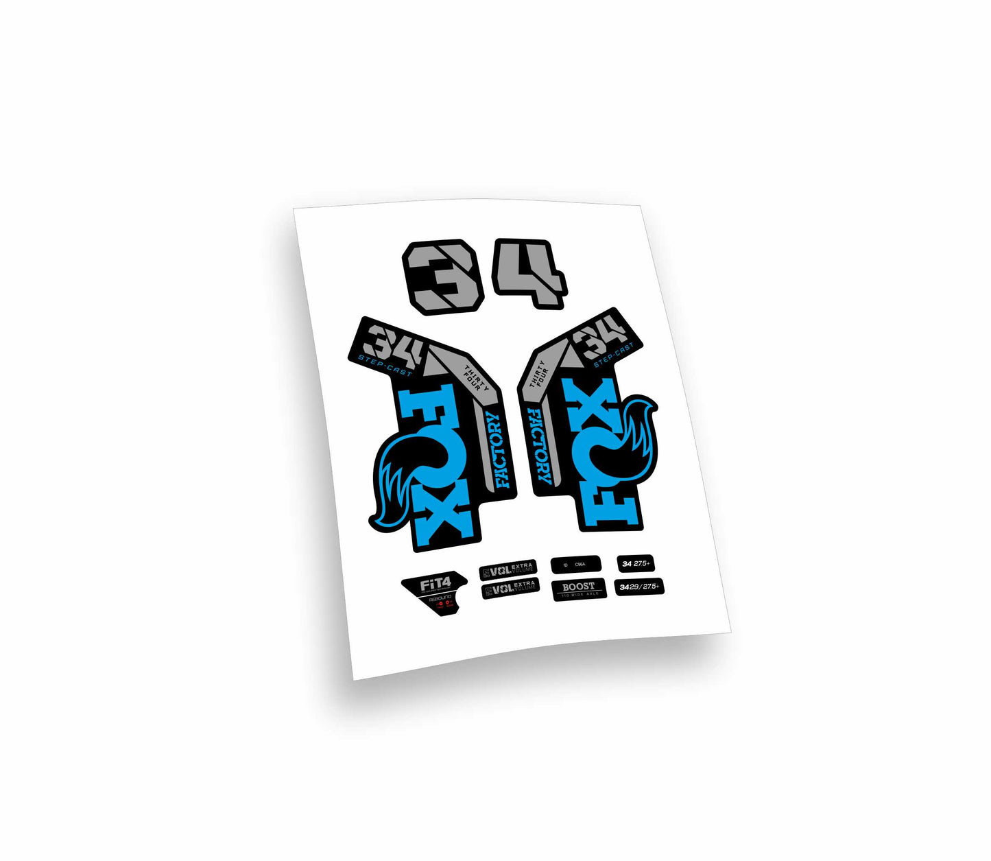 Fox 34 Factory Step Cast 2022 adesivi sticker per forcella mountain bike