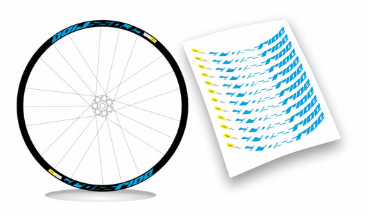 CROSSRIDE MAVIC - Kit adesivi cerchi mtb 27" sfondo nero wheel decals sticker