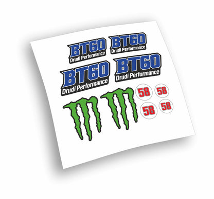BT60 Drudi Performance Monster Simoncelli kit adesivi sticker casco moto