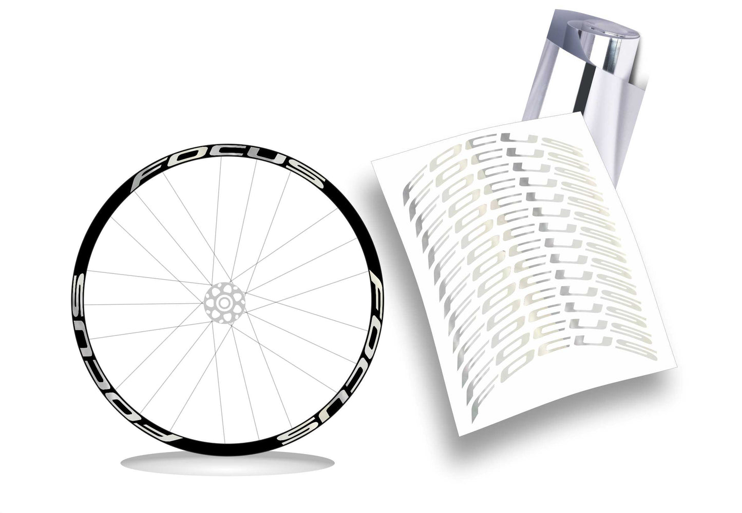 Focus kit adesivi per cerchi bike colore personalizzato