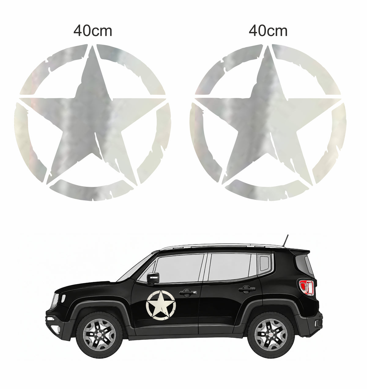 Stella Jeep Renegade adesivi stickers auto colore personalizzato