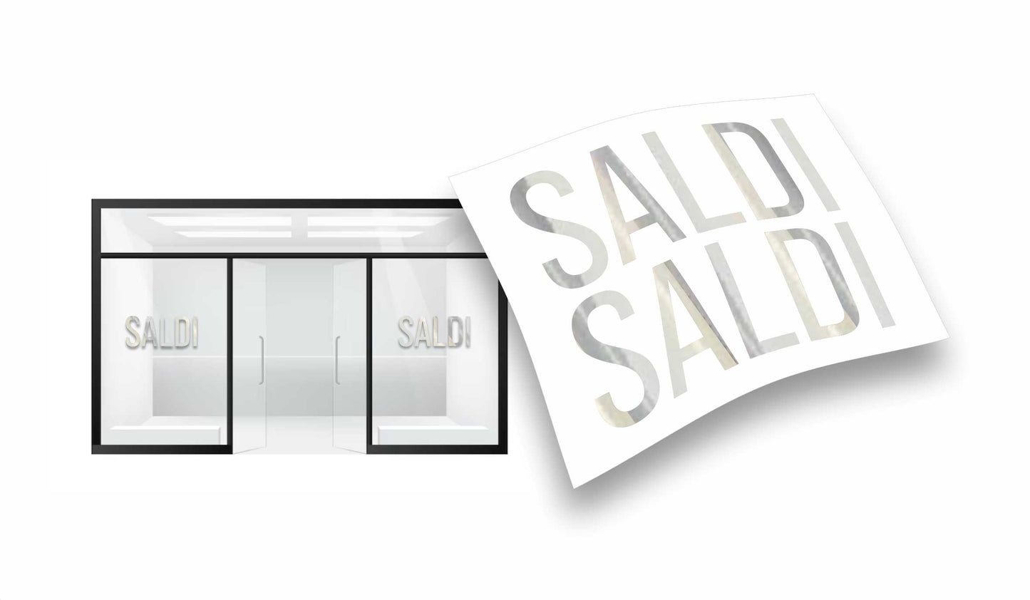 stickers Saldi 2 pezzi per vetrofanie