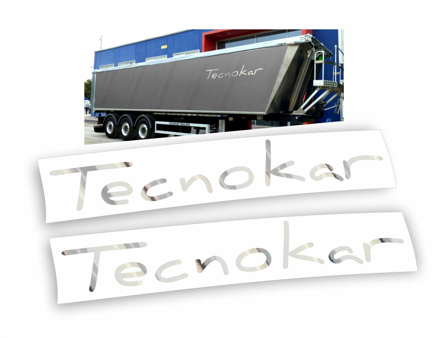 Tecnokar Trailers adesivi ribaltabile cassone semirimorchio 200cm x 28cm