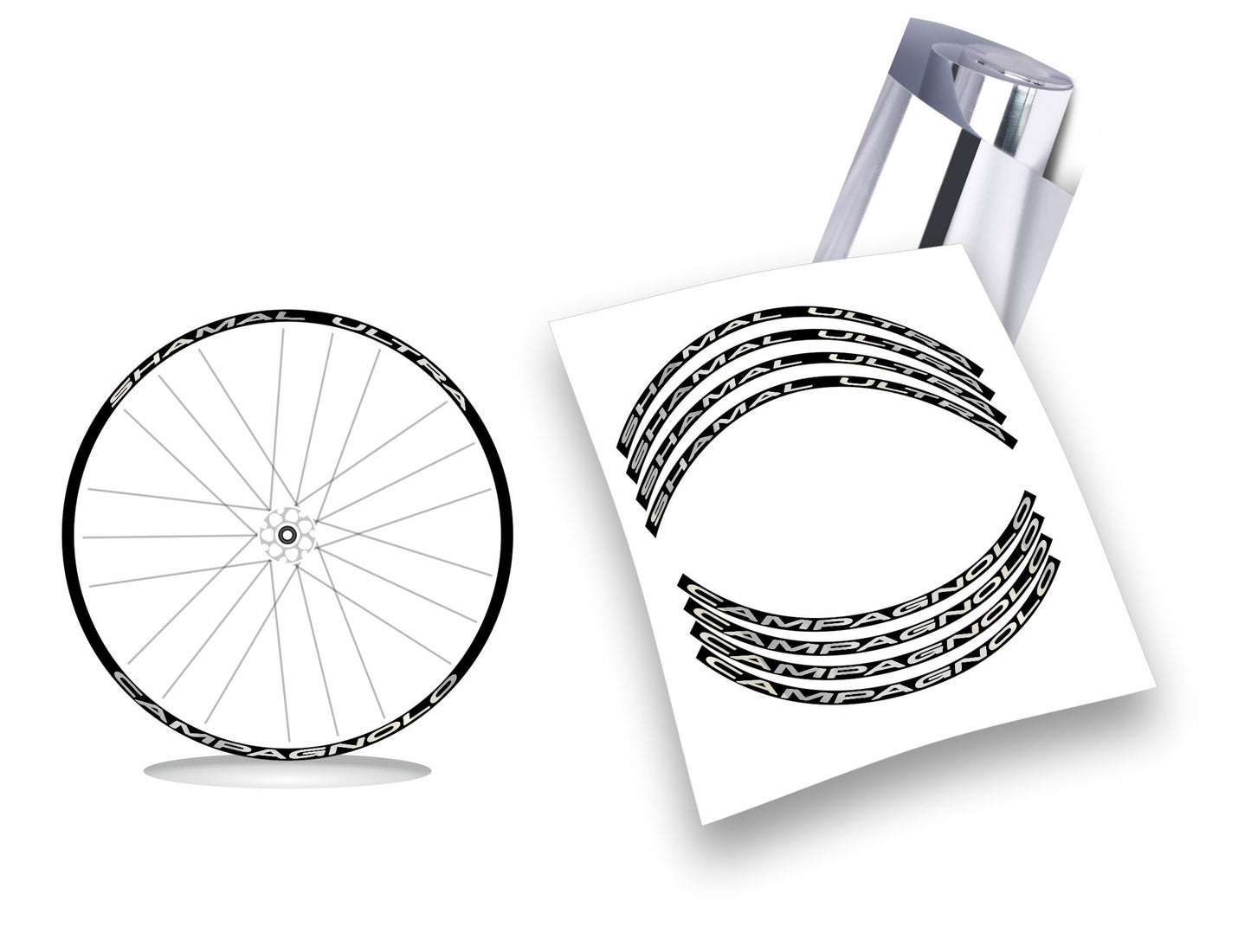 Kit adesivi cerchi bicicletta da corsa campagnolo shamal ultra