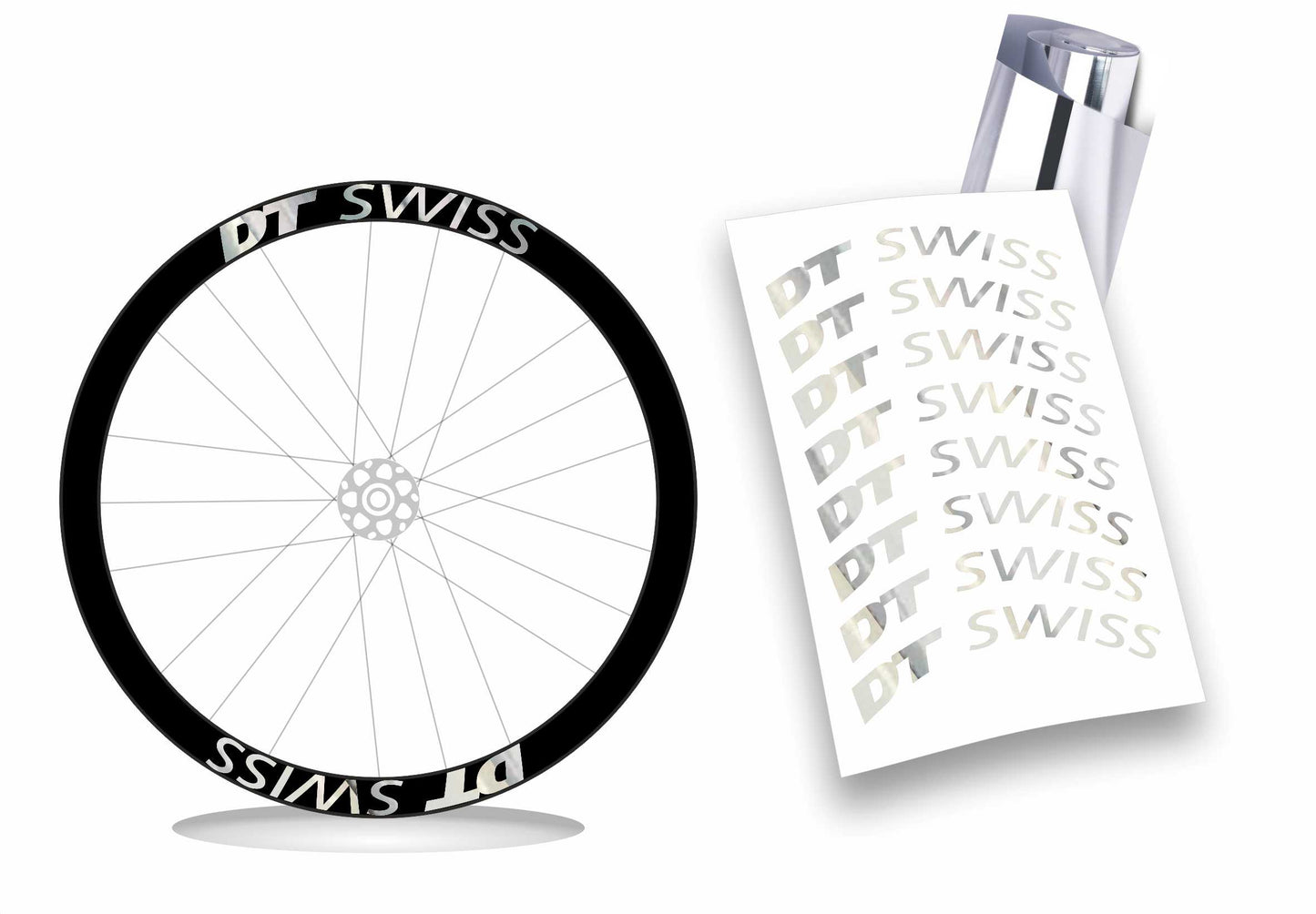 Kit adesivi/stickers cerchi bici bdc Dt swiss profilo 50mm colori a scelta 8 pezzi wheel stickers