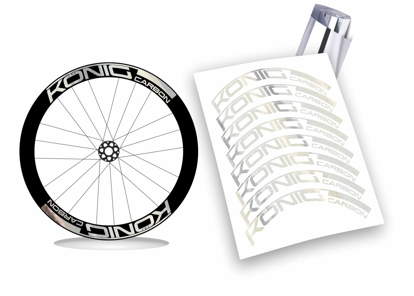 KONIG Carbon adesivi personalizzati per cerchi bici da corsa