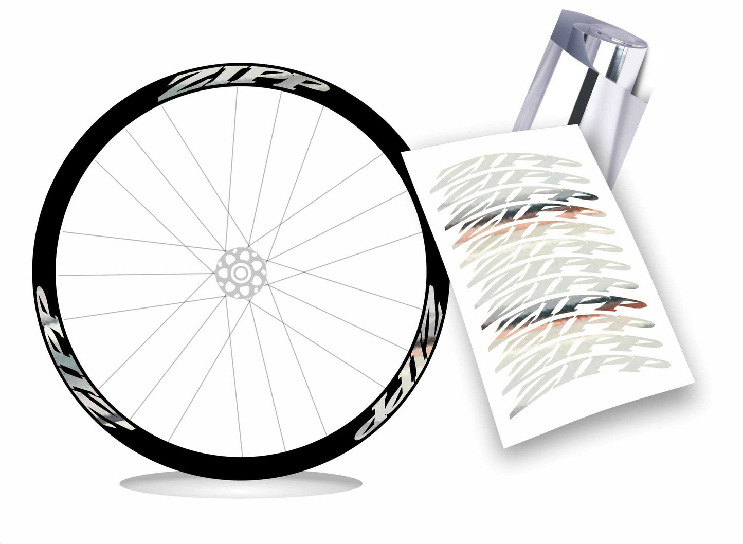 Kit adesivi cerchi bici bdc Zipp colori a scelta 12 pezzi wheel stickers