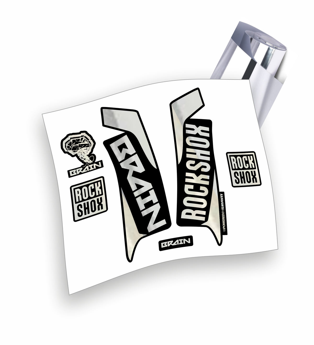 Kit ADESIVI forcella bici mtb rock shox brain mountain bike stickers fork bike custom reba sid
