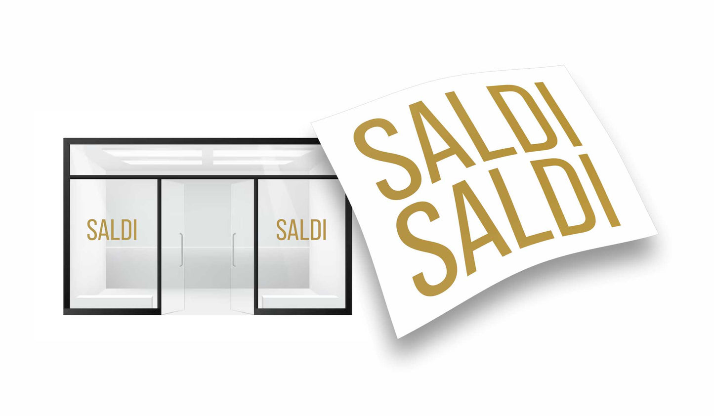 stickers Saldi 2 pezzi per vetrofanie