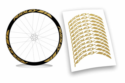 Kit adesivi personalizzato cerchi bici bdc RIDLEY 12 pezzi 41cm x 3,1