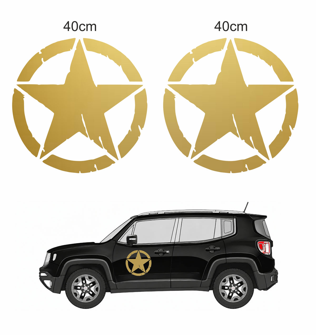 Stella Jeep Renegade adesivi stickers auto colore personalizzato