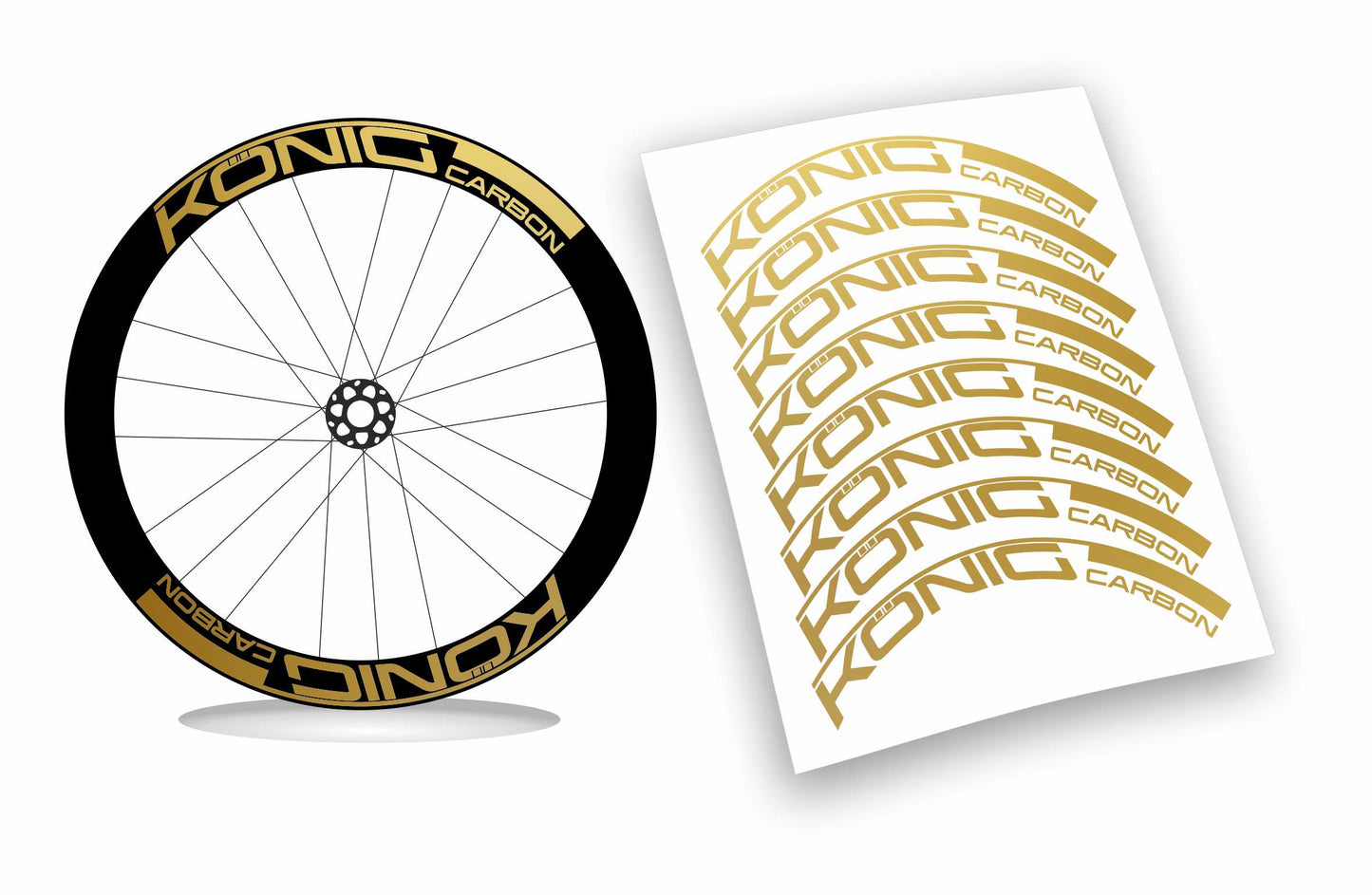 KONIG Carbon adesivi personalizzati per cerchi bici da corsa