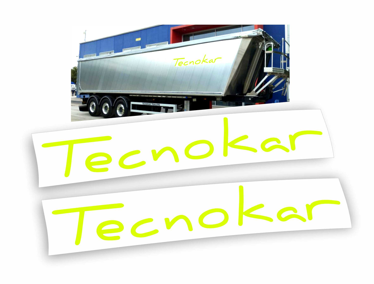 Tecnokar Trailers adesivi ribaltabile cassone semirimorchio 200cm x 28cm
