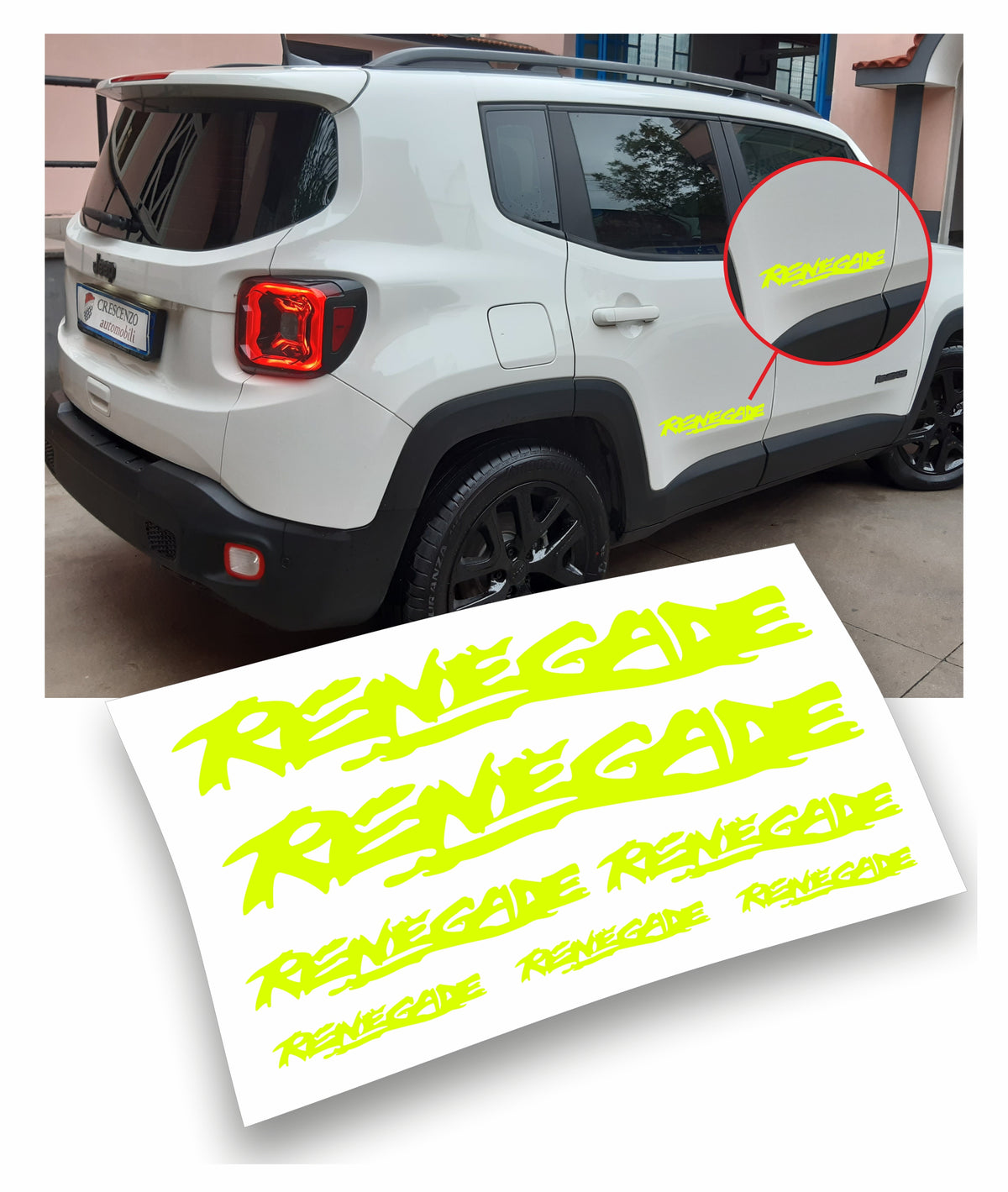 Jeep Renegade kit adesivi stickers auto colore personalizzato