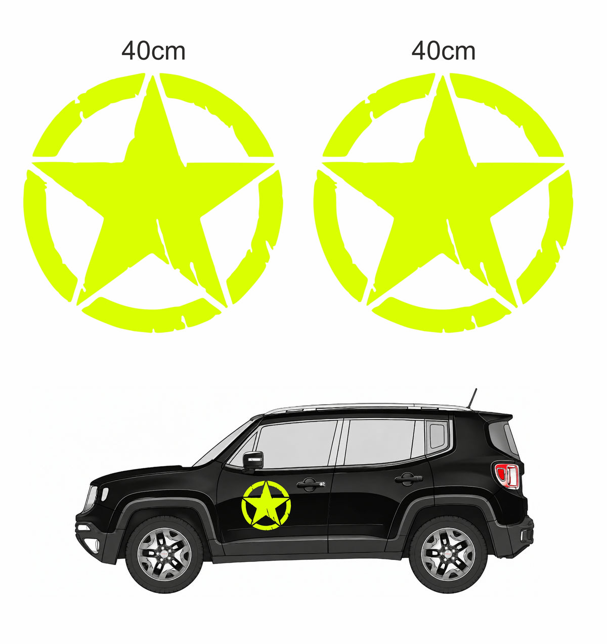 Stella Jeep Renegade adesivi stickers auto colore personalizzato