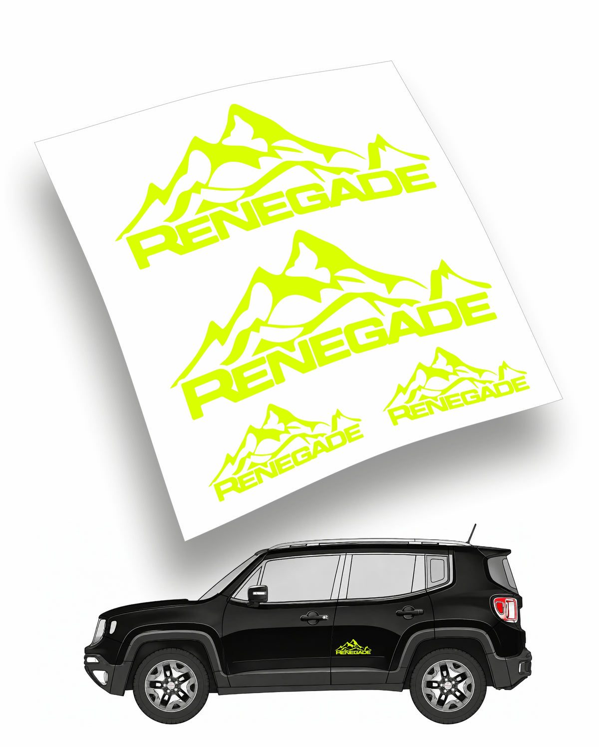 Jeep Renegade Kit adesivi Auto 4 pz. (montagna)