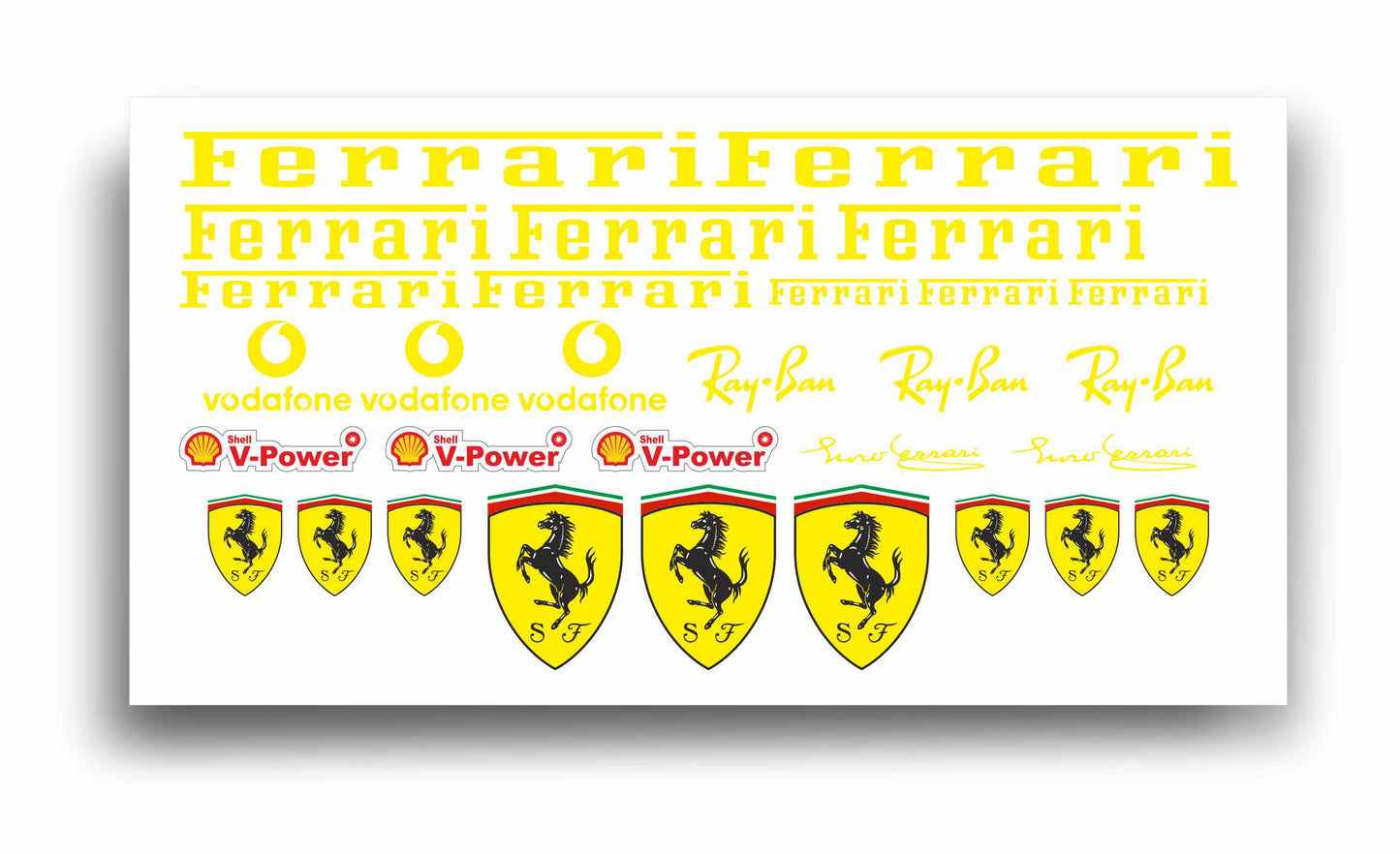 Ferrari adesivi stickers set auto moto bici camion