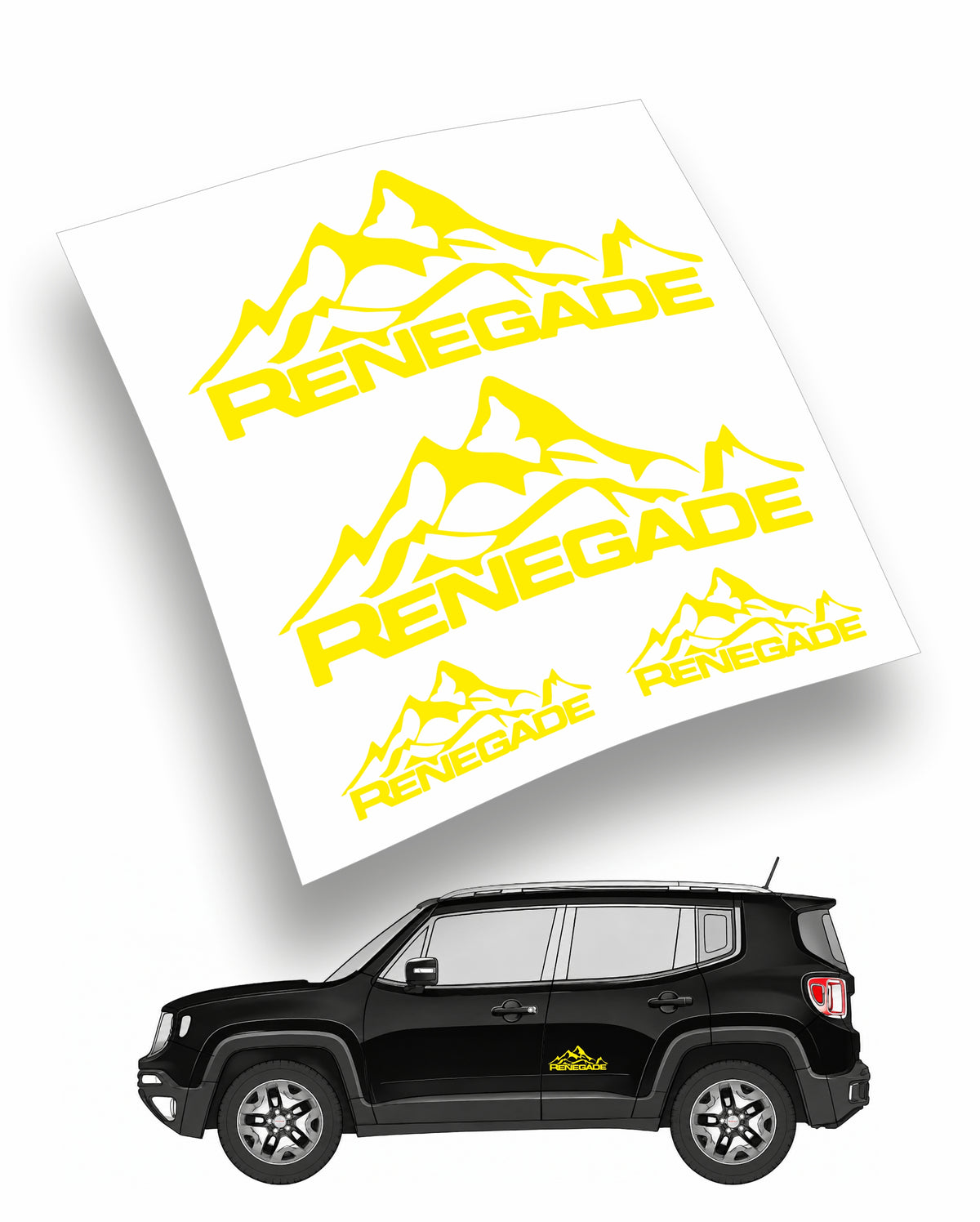 Jeep Renegade Kit adesivi Auto 4 pz. (montagna)