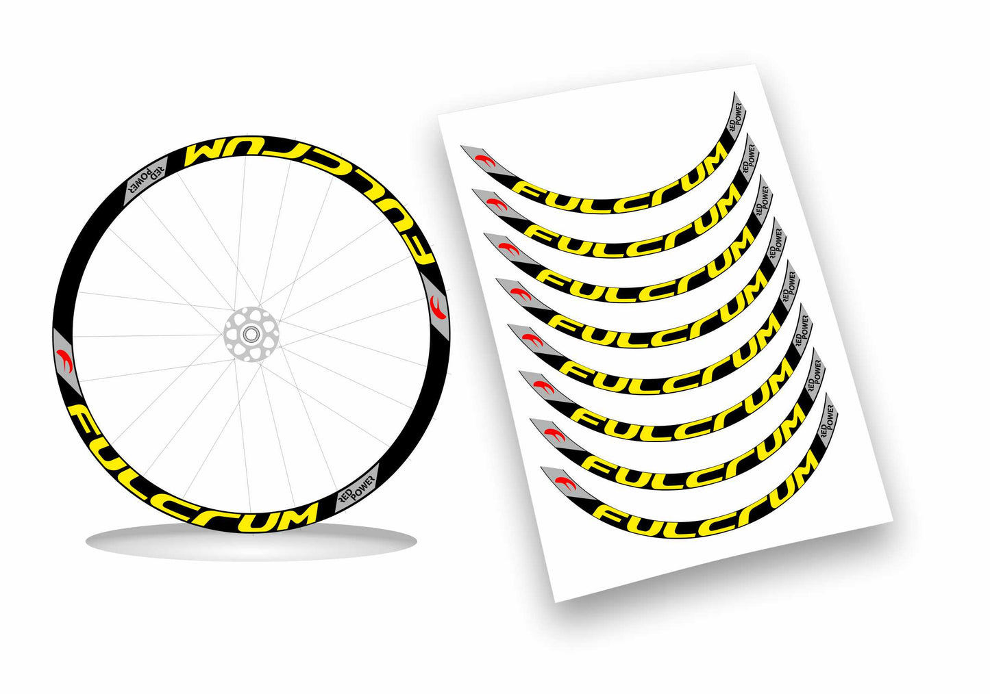 fulcrum red power adesivi stickers per cerchi bici