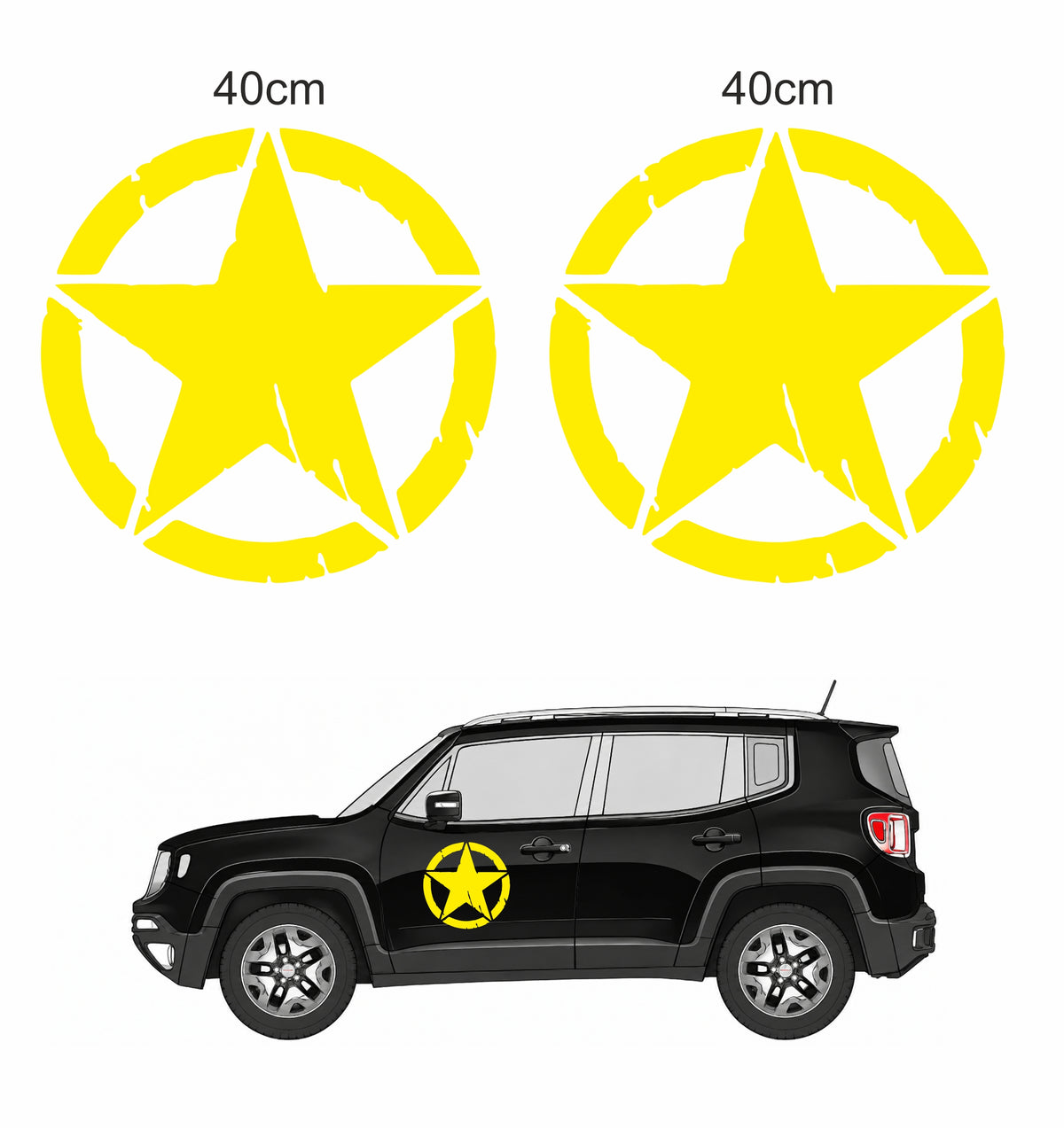Stella Jeep Renegade adesivi stickers auto colore personalizzato
