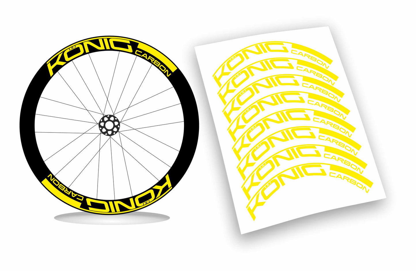 KONIG Carbon adesivi personalizzati per cerchi bici da corsa