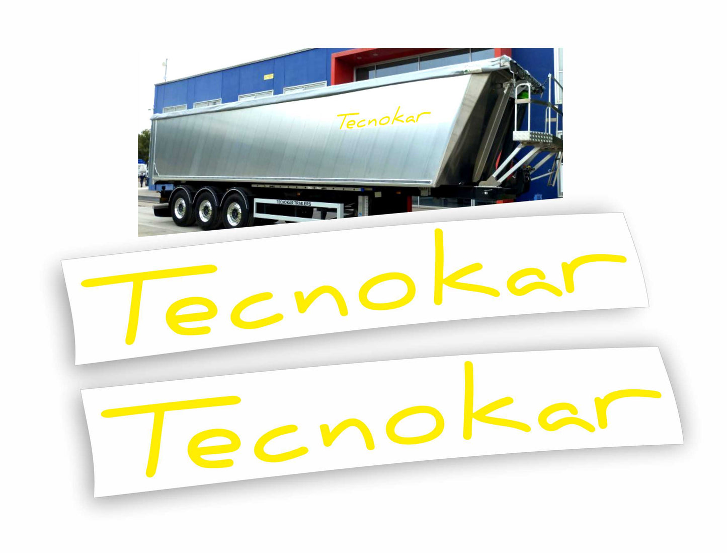 Tecnokar Trailers adesivi ribaltabile cassone semirimorchio 200cm x 28cm