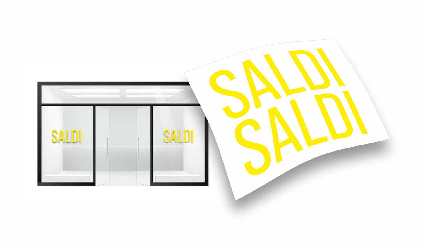 stickers Saldi 2 pezzi per vetrofanie