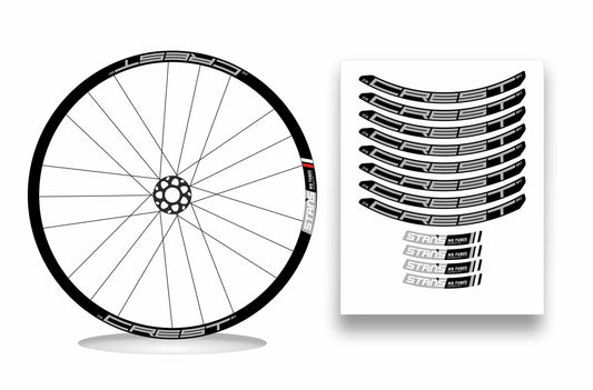 ZTR Crest MK3 NoTubes STANS 2018 - Kit adesivi cerchi mtb 29" sfondo nero wheel decals stickers