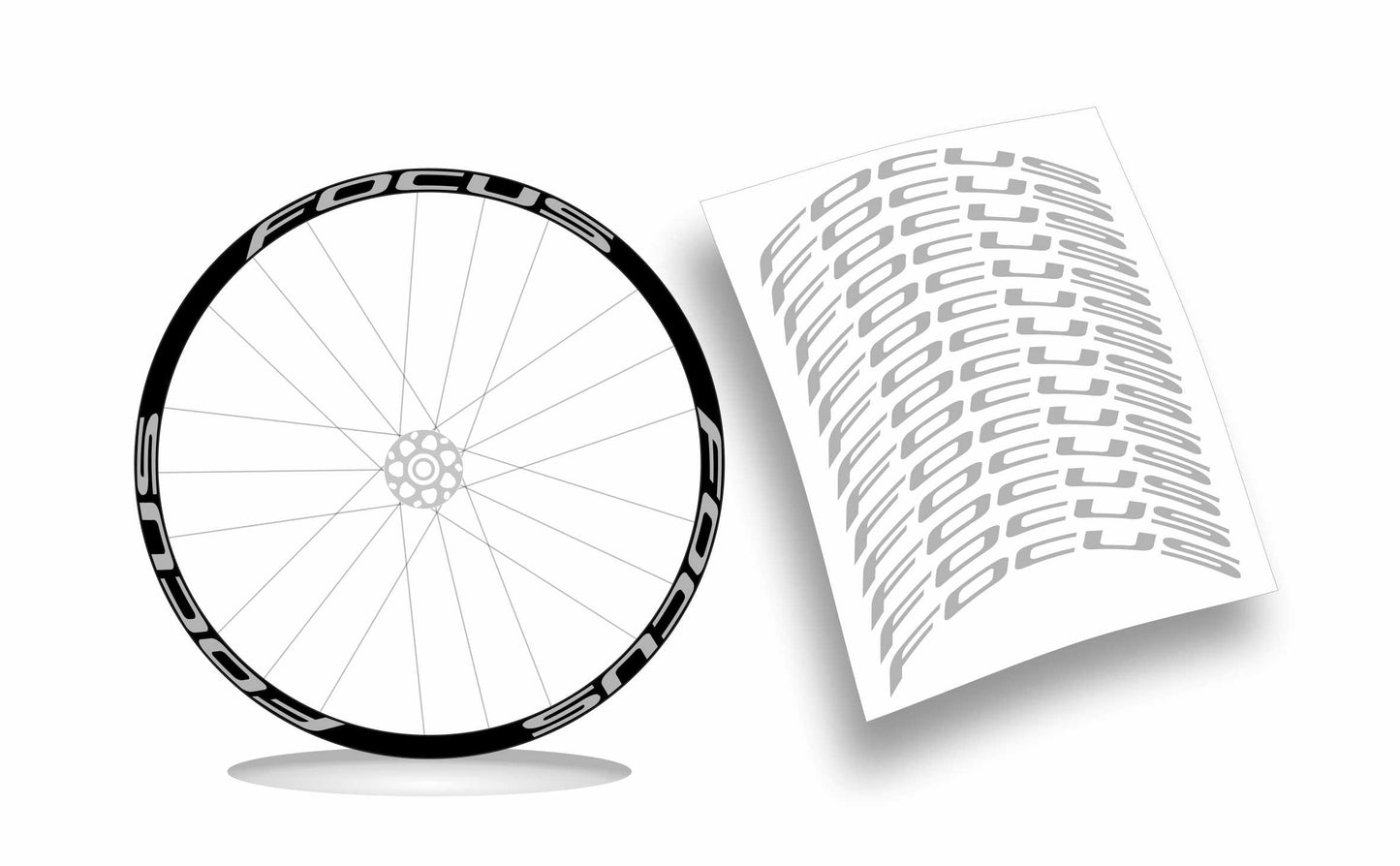 Focus kit adesivi per cerchi bike colore personalizzato