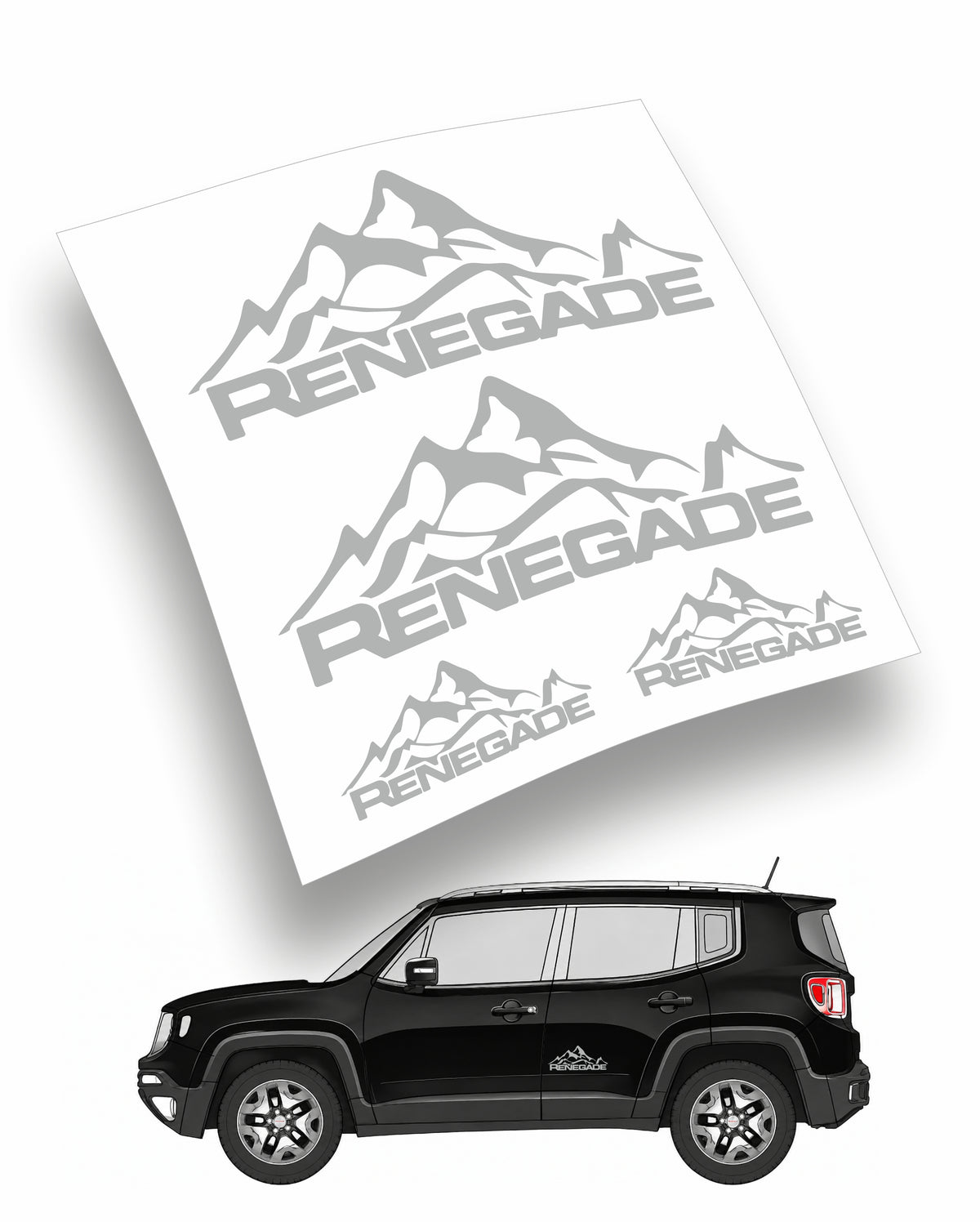 Jeep Renegade Kit adesivi Auto 4 pz. (montagna)