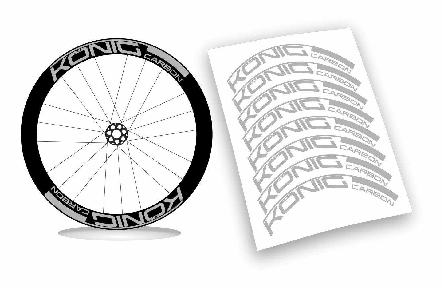 KONIG Carbon adesivi personalizzati per cerchi bici da corsa