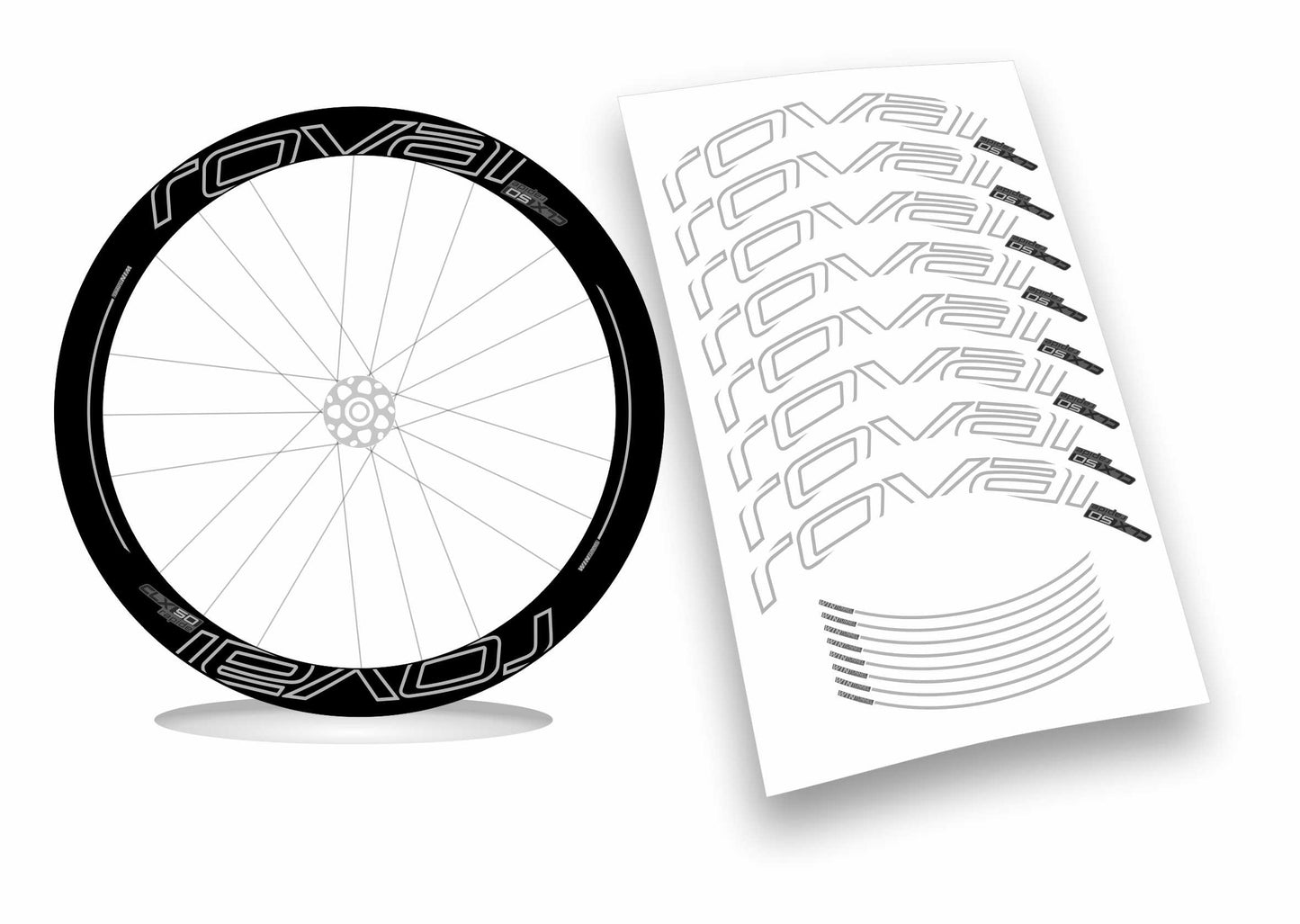 Roval CLX 50 rapide kit adesivi per cerchi bicicletta da corsa