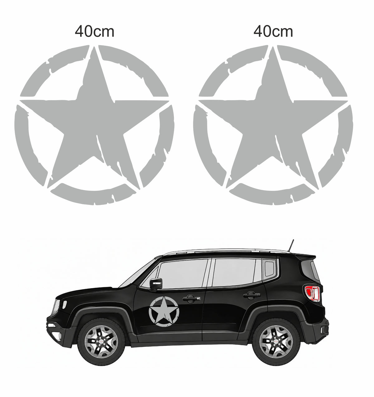 Stella Jeep Renegade adesivi stickers auto colore personalizzato
