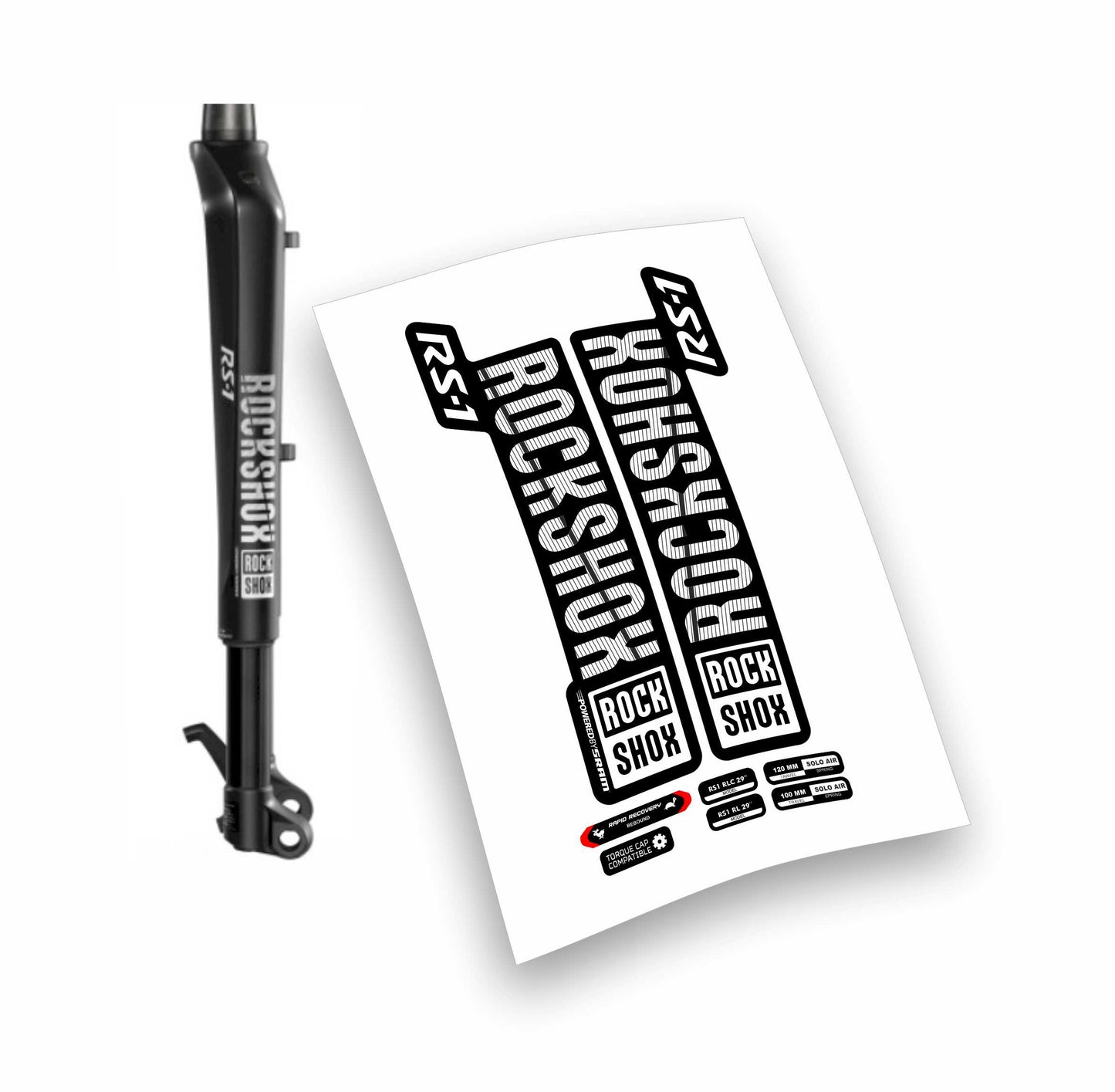 Rock shox RS-1 RL RLC 29 anno 2018 adesivi stickers personalizzati forcella rs1