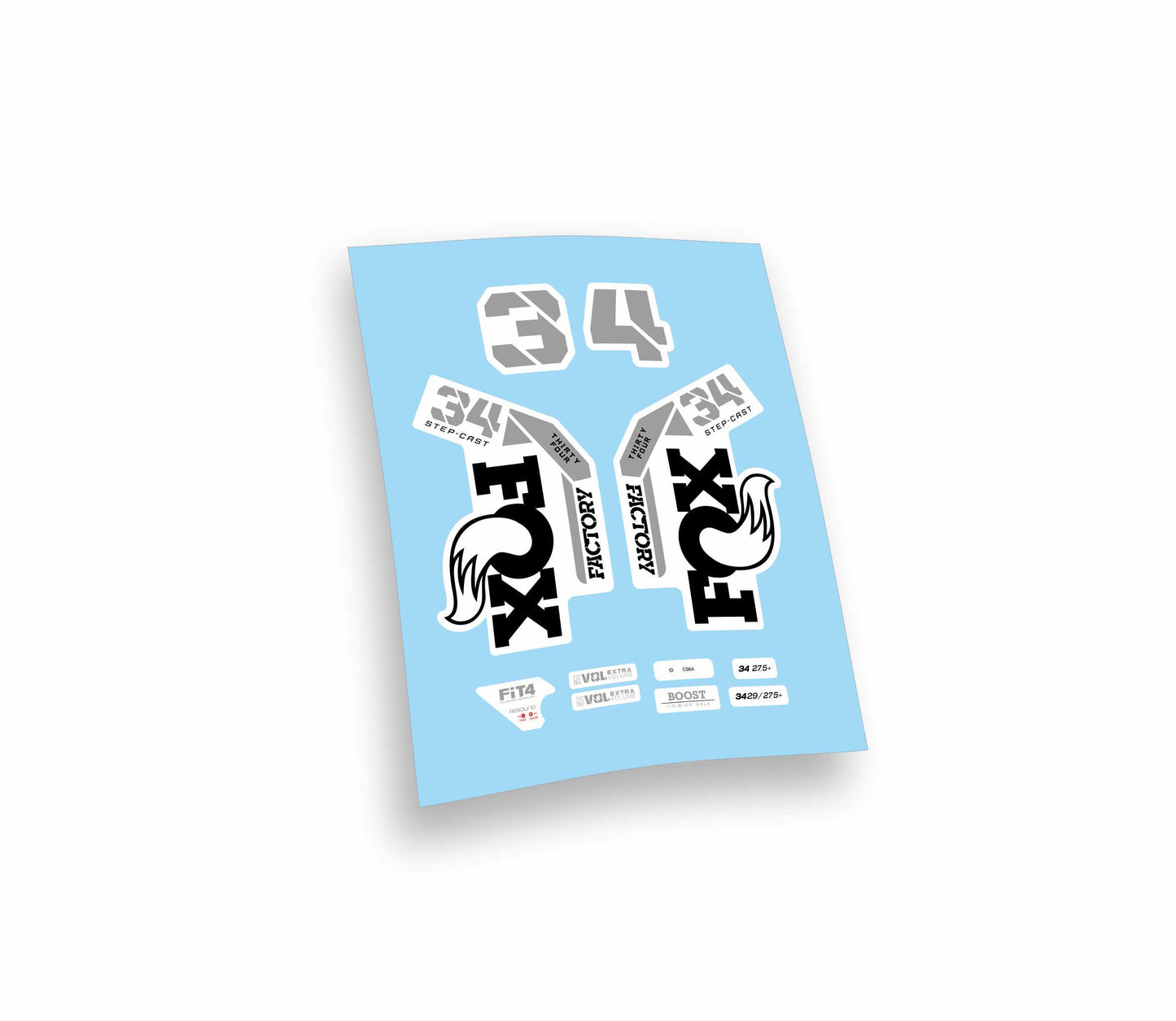 Fox 34 Factory Step Cast 2022 adesivi sticker per forcella mountain bike