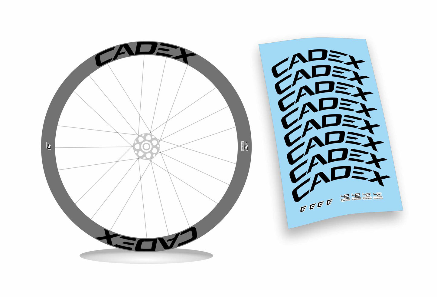 Cadex 42 kit adesivi per cerchi bicicletta da corsa