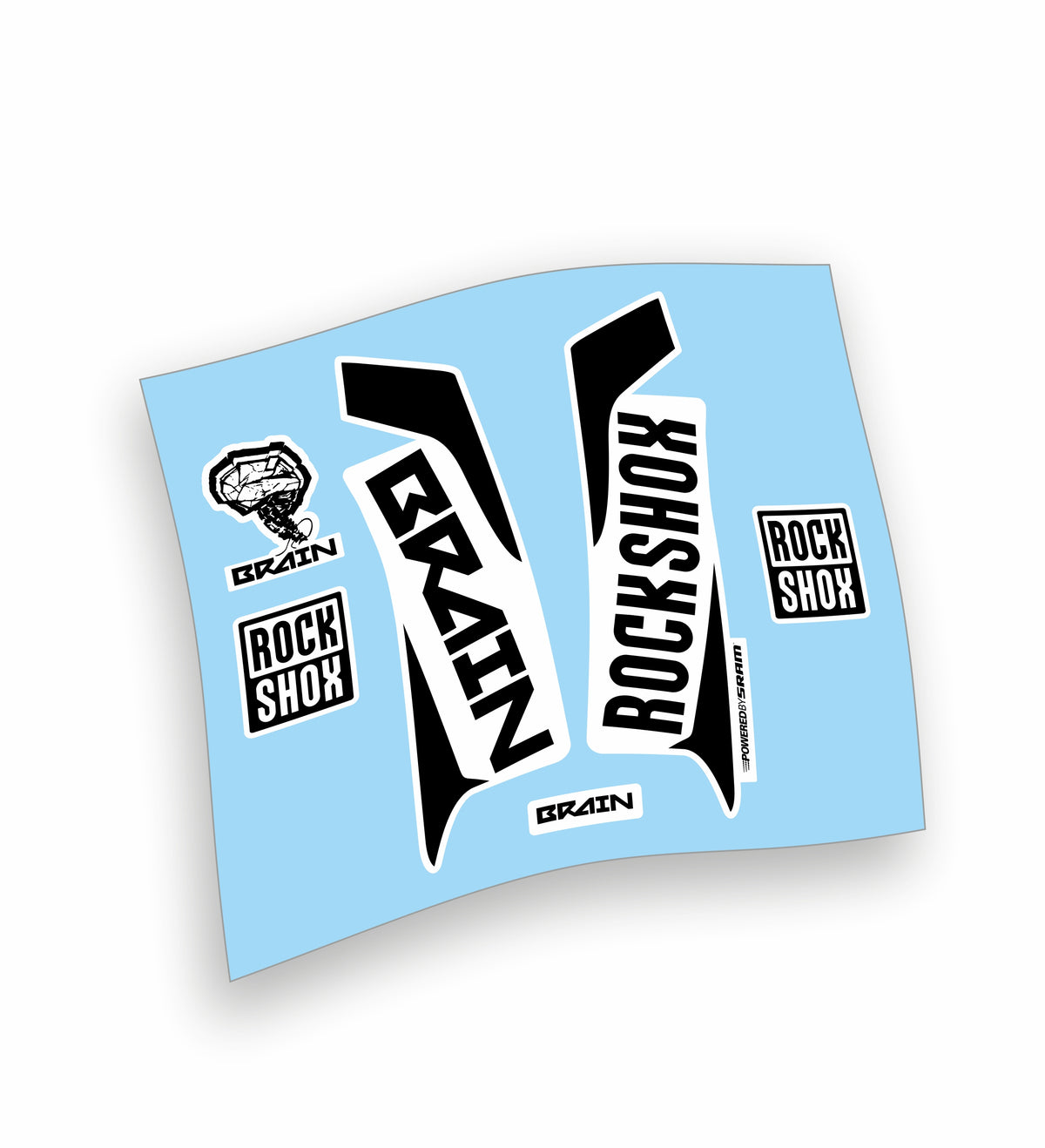 Kit ADESIVI forcella bici mtb rock shox brain mountain bike stickers fork bike custom reba sid