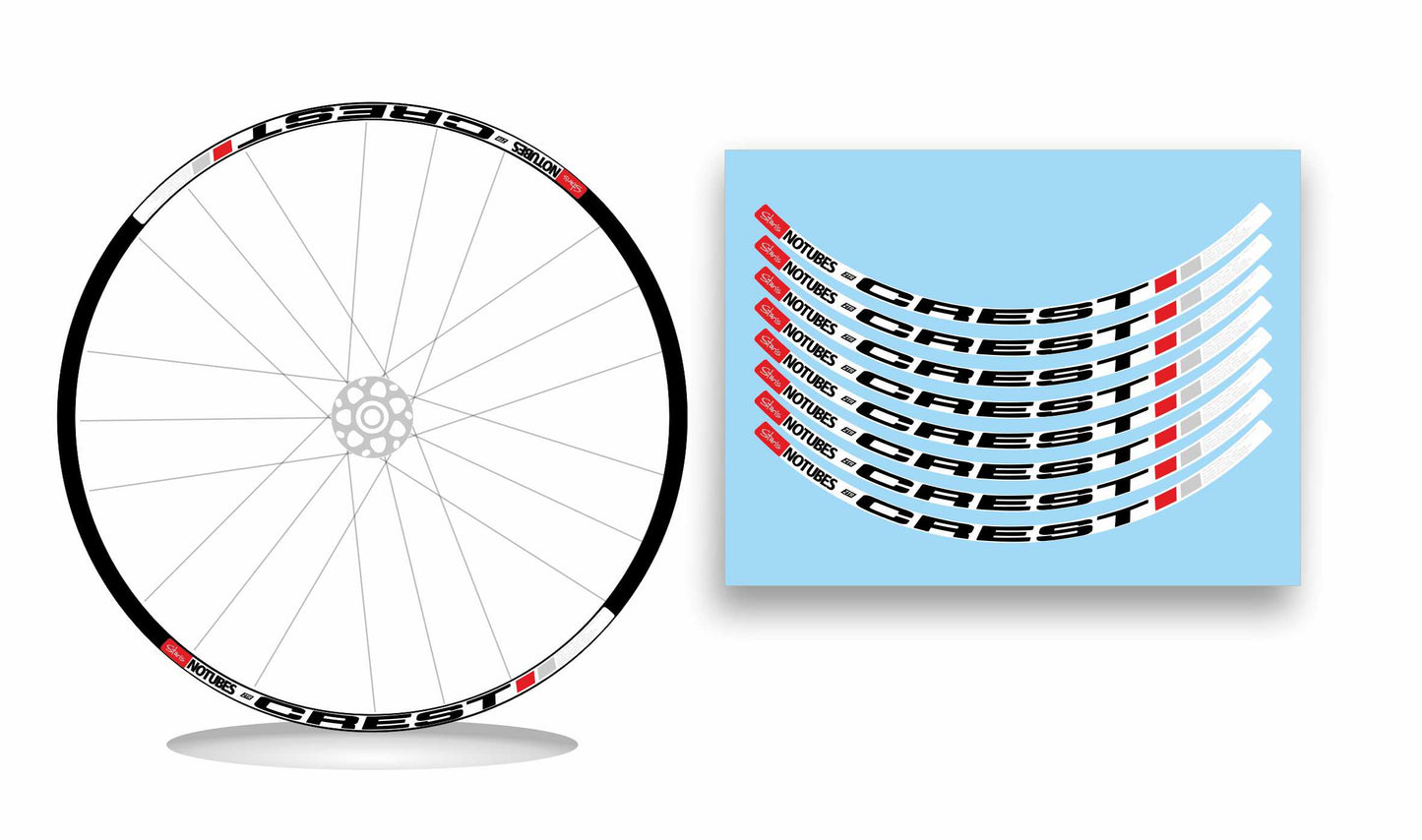 Kit adesivi/stickers per cerchi bicicletta MTB ZTR CREST