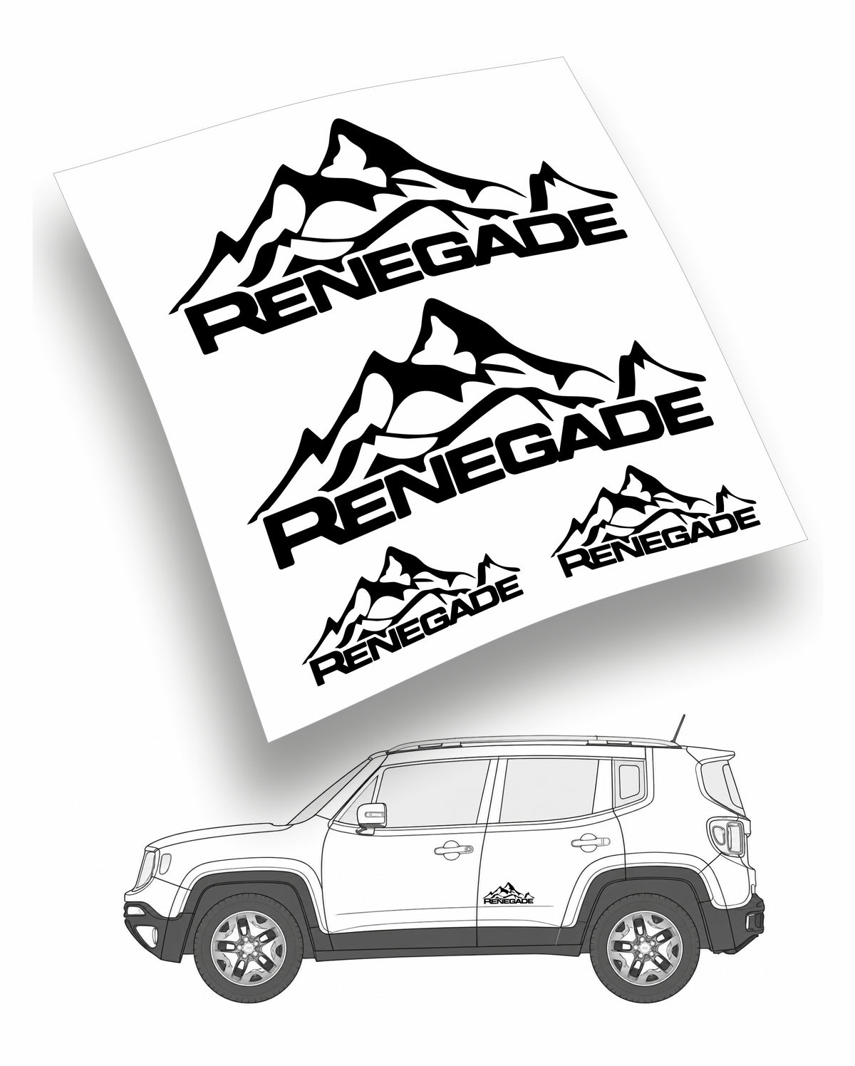 Jeep Renegade Kit adesivi Auto 4 pz. (montagna)