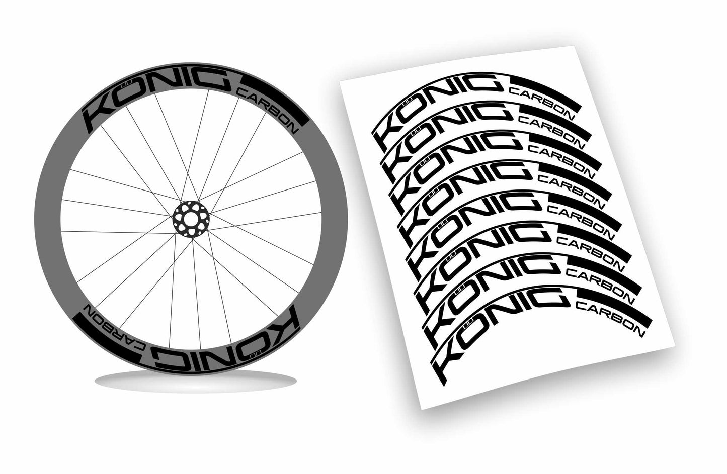 KONIG Carbon adesivi personalizzati per cerchi bici da corsa