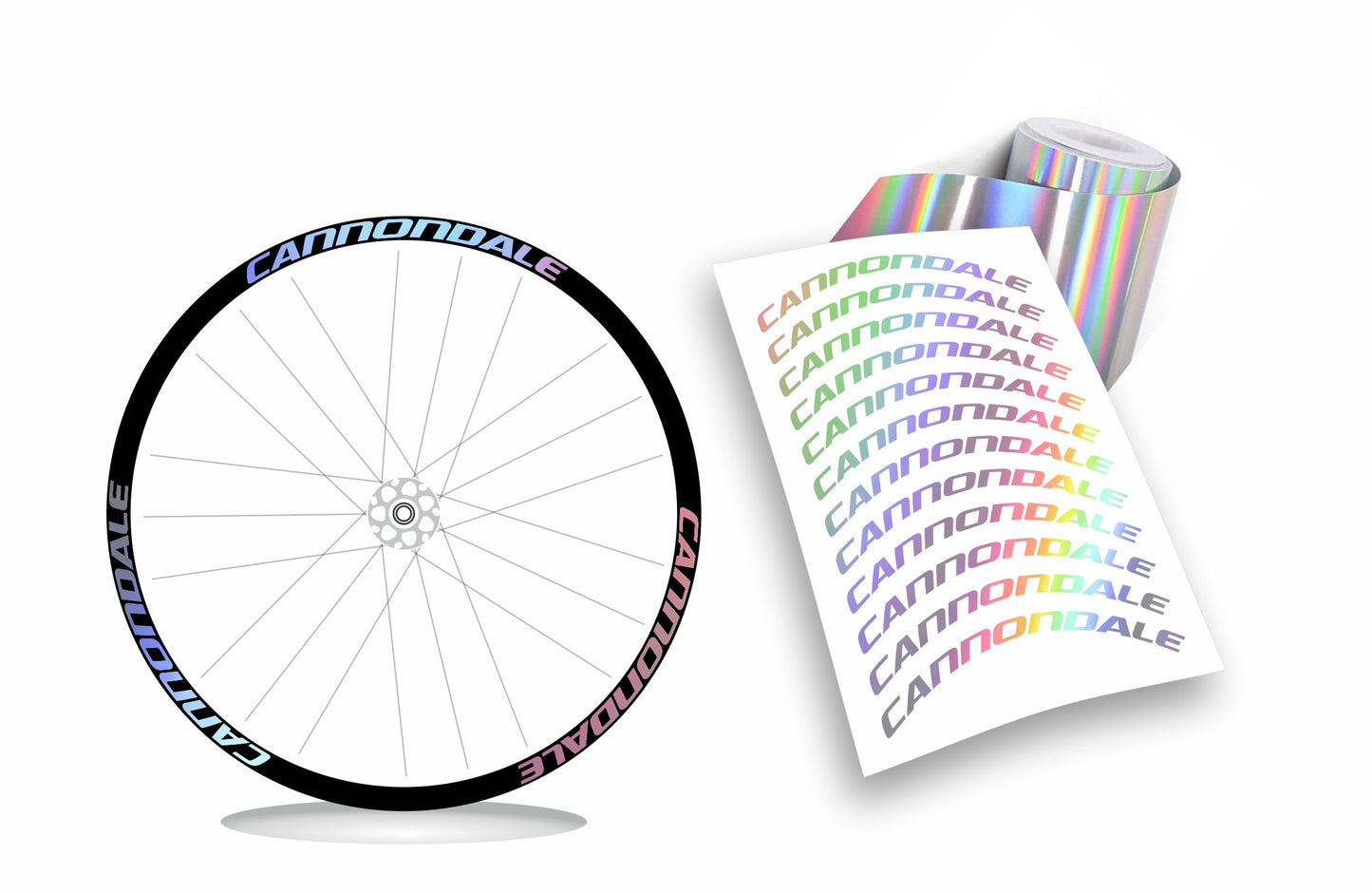 kit adesivi cerchi Cannondale colori a scelta anche fluo 12 pezzi